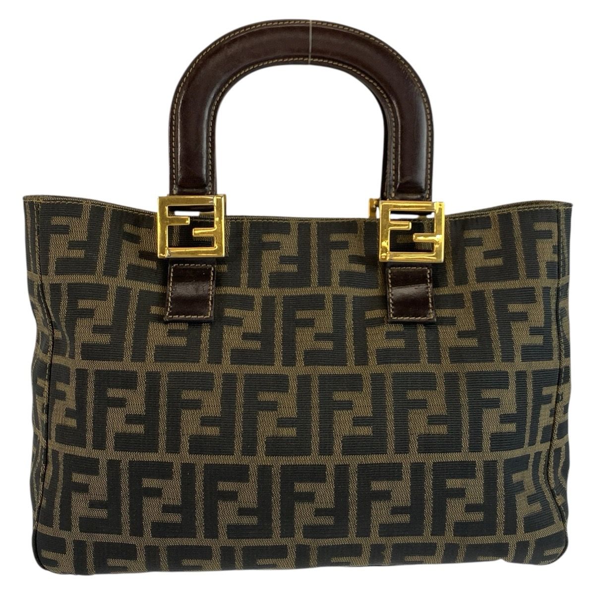 Fendi Zucca Brown Gold Canvas Tote