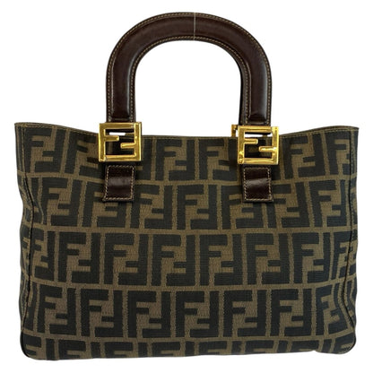 Fendi Zucca Brown Gold Canvas Tote