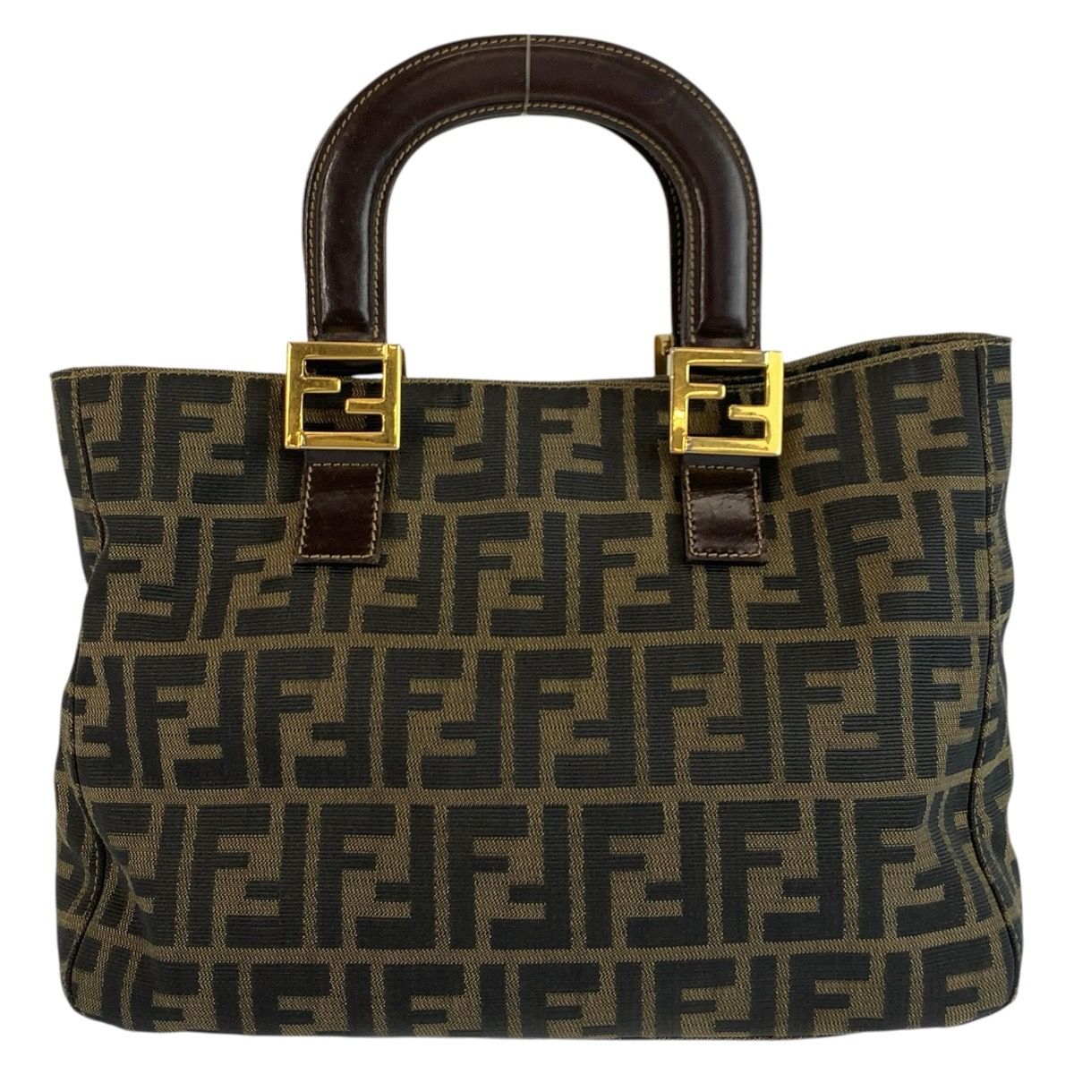 Fendi Zucca Brown Gold Canvas Tote — view 2