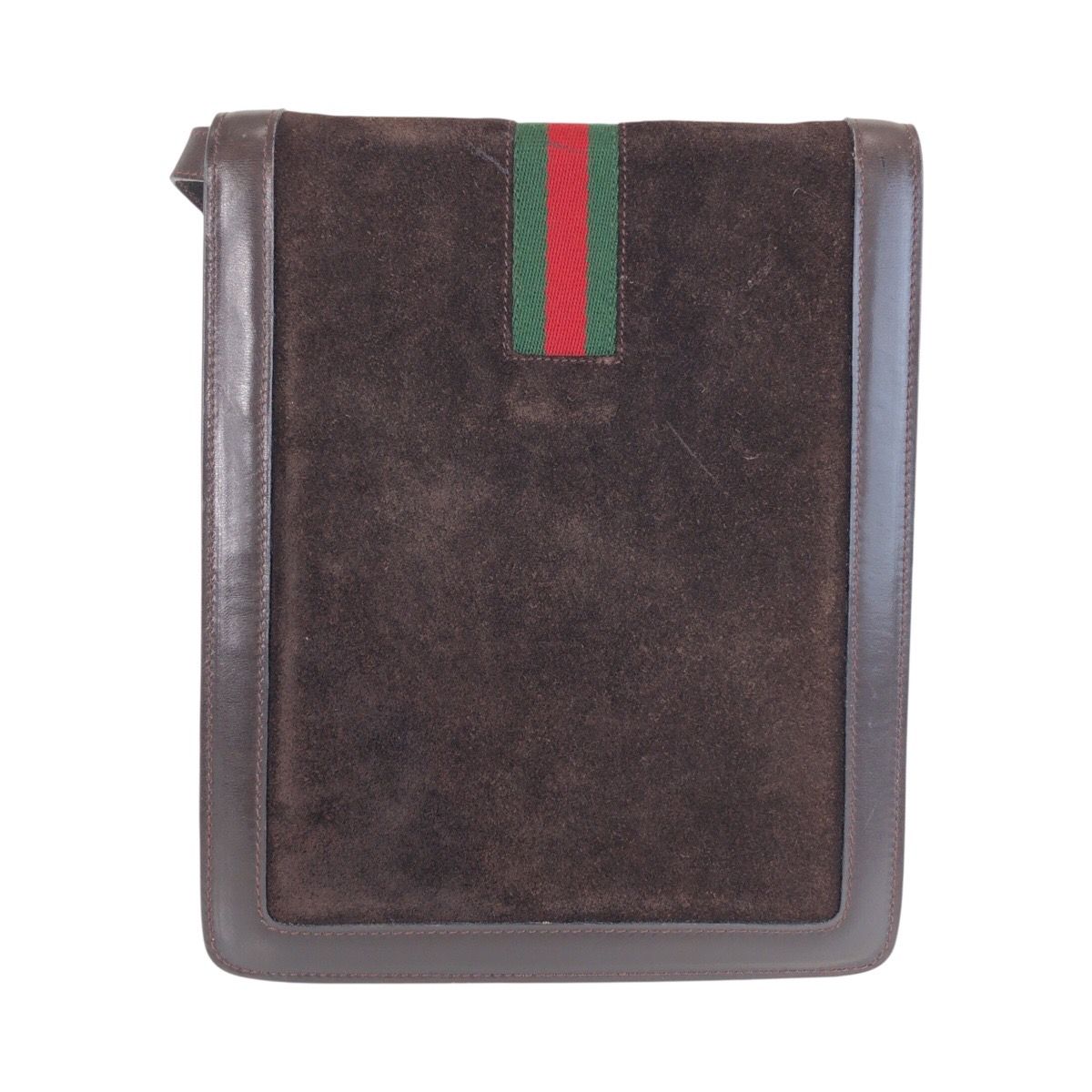 Gucci Vintage Sherry Line Brown Gold Suede Leather Shoulder — view 2