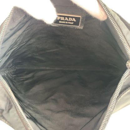 Prada Tessuto Black Silver Nylon Shoulder — view 8