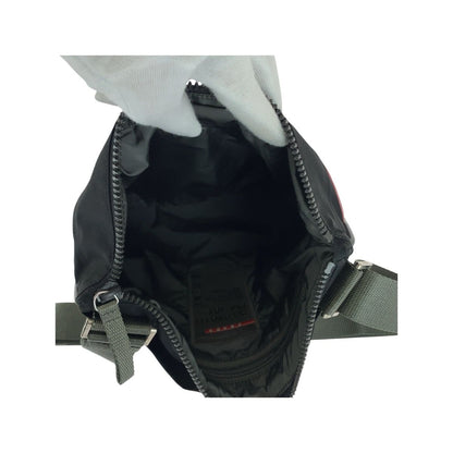 Prada Sports Black Khaki Silver Nylon Shoulder Bag Pochette — view 8