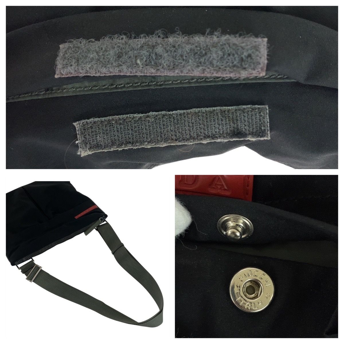 Prada Sports Black Khaki Silver Nylon Shoulder Bag Pochette — view 5