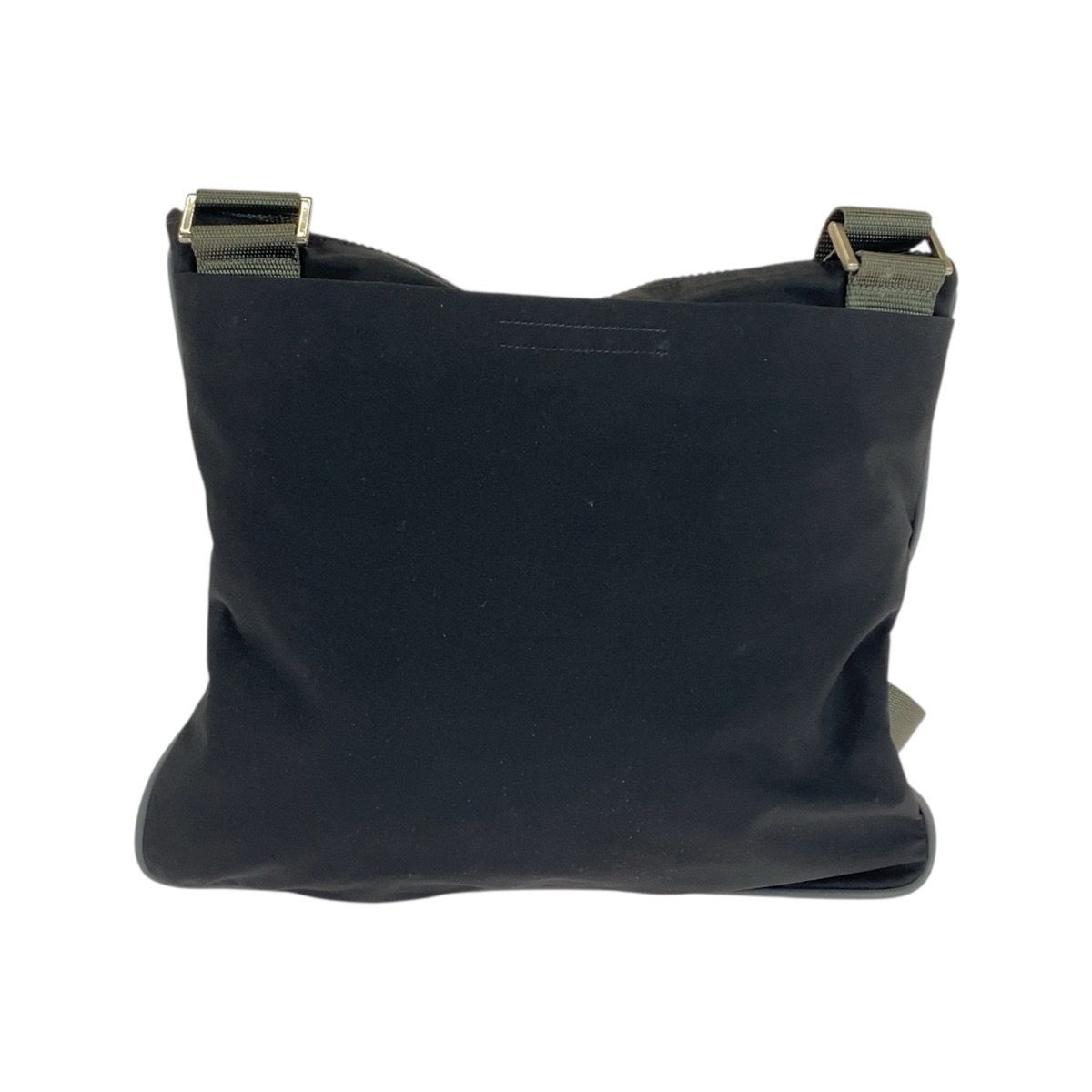 Prada Sports Black Khaki Silver Nylon Shoulder Bag Pochette — view 2