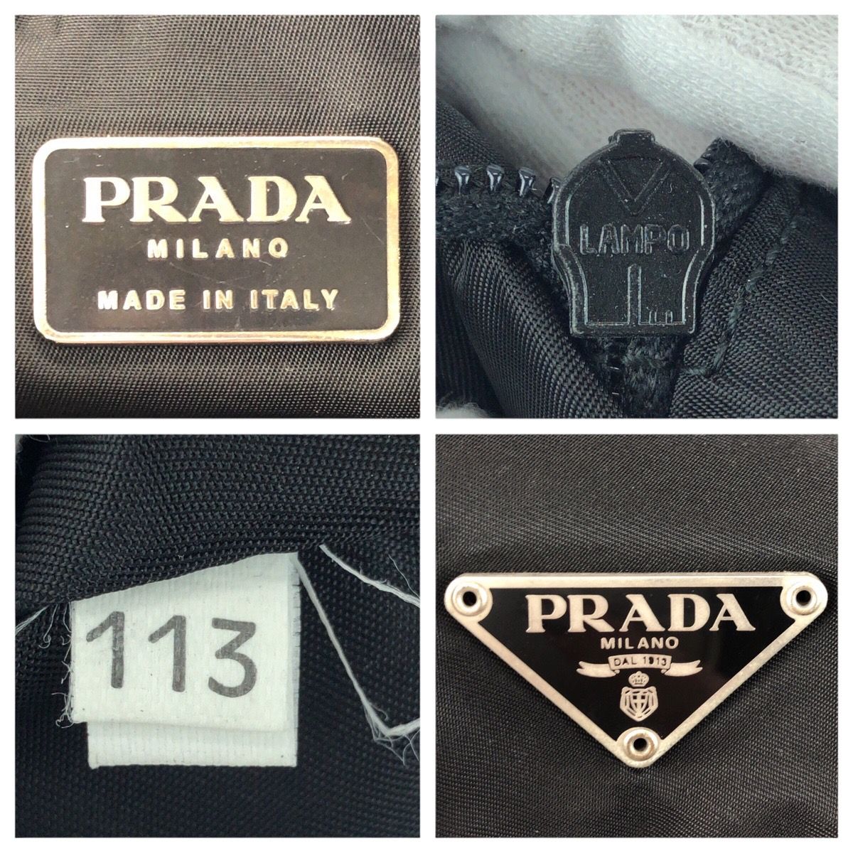 Prada Tessuto Black Silver Nylon Shoulder Bag Crossbody Pochette — view 3