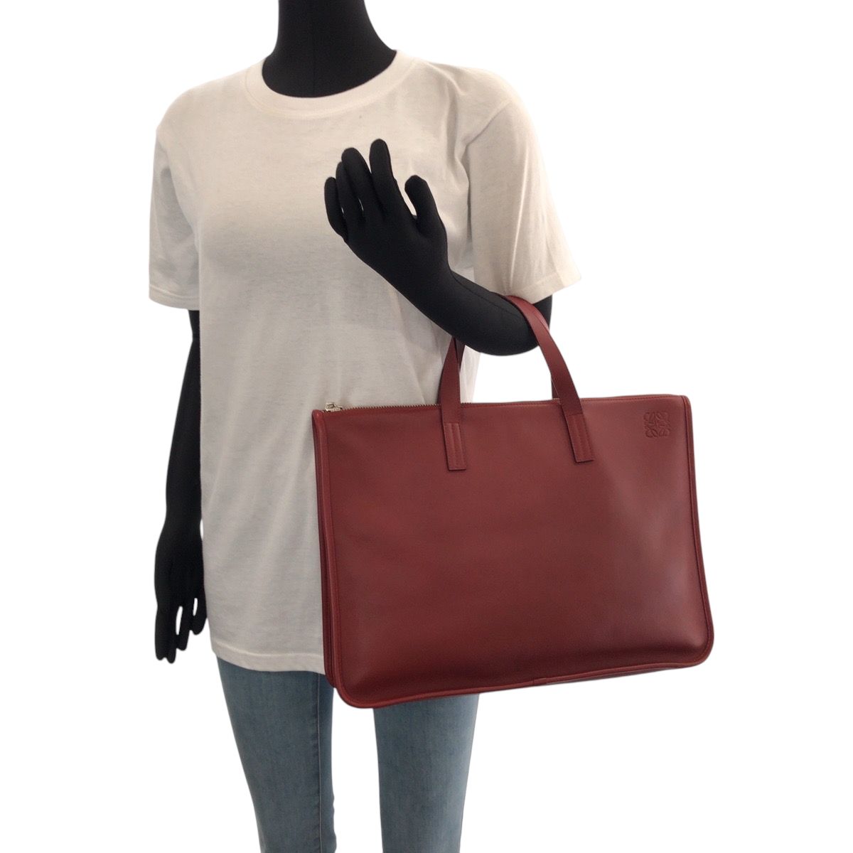 Loewe Anagram New Toledo Red Silver Leather Business Briefcase — view 7