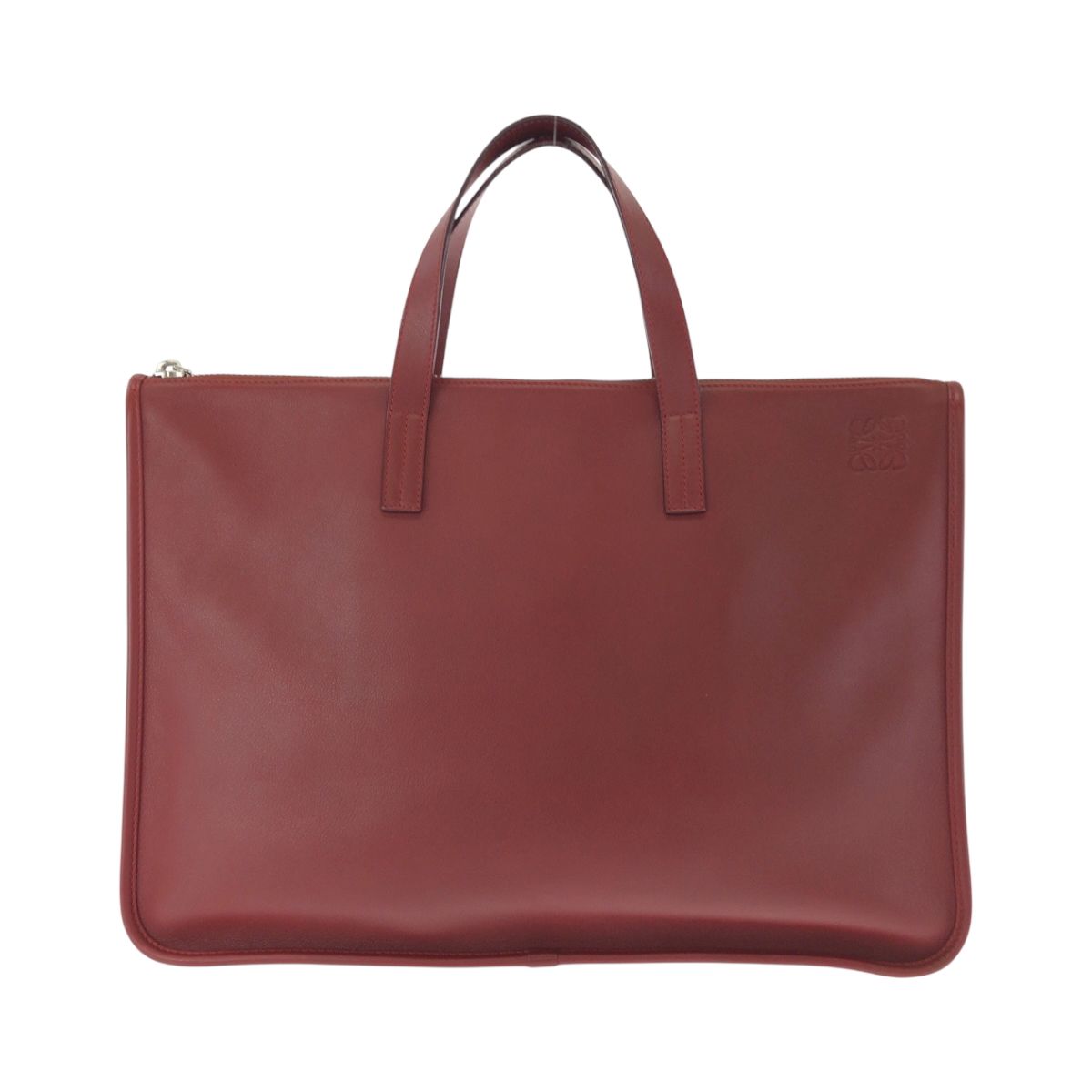 Loewe Anagram New Toledo Red Silver Leather Business Briefcase