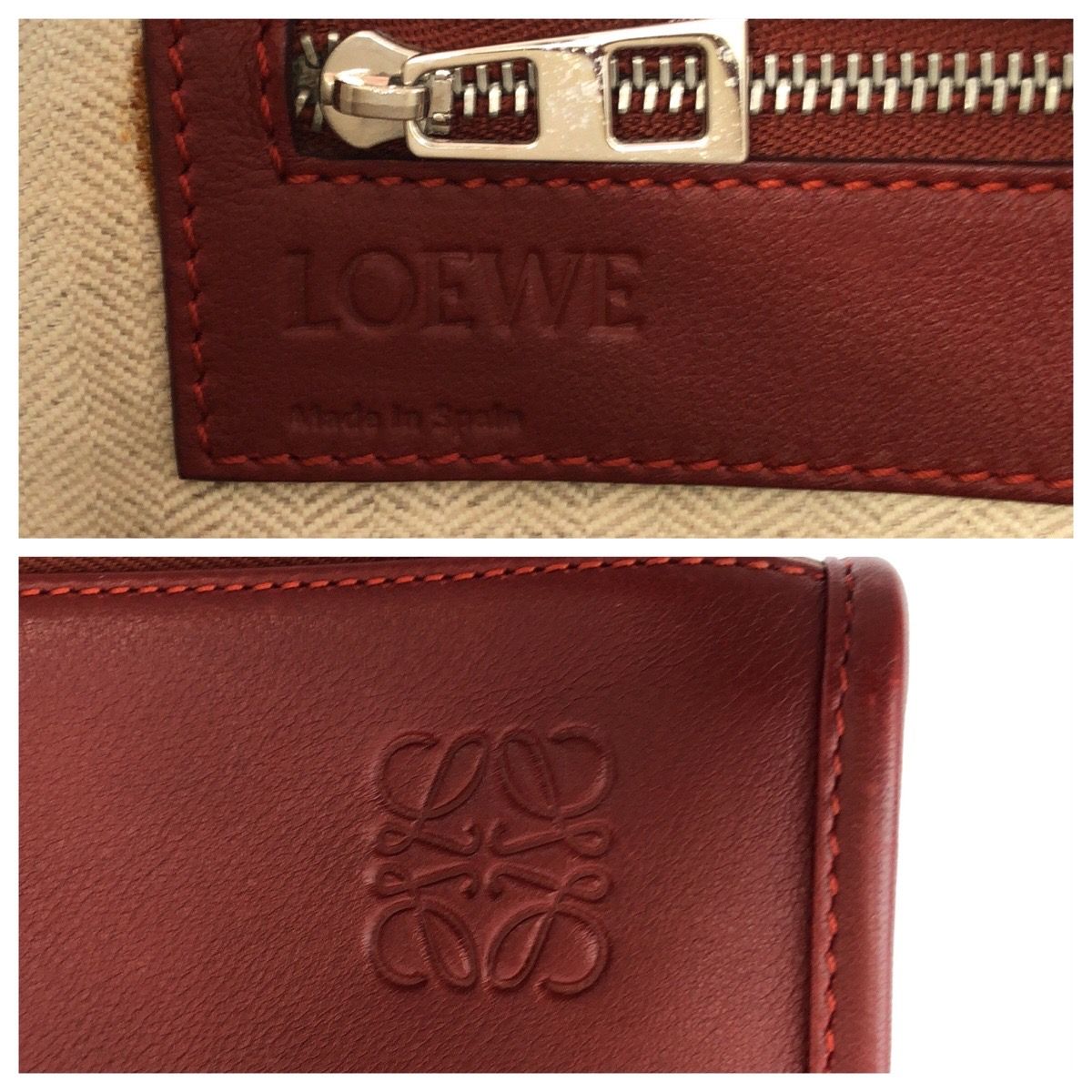 Loewe Anagram New Toledo Red Silver Leather Business Briefcase — view 3
