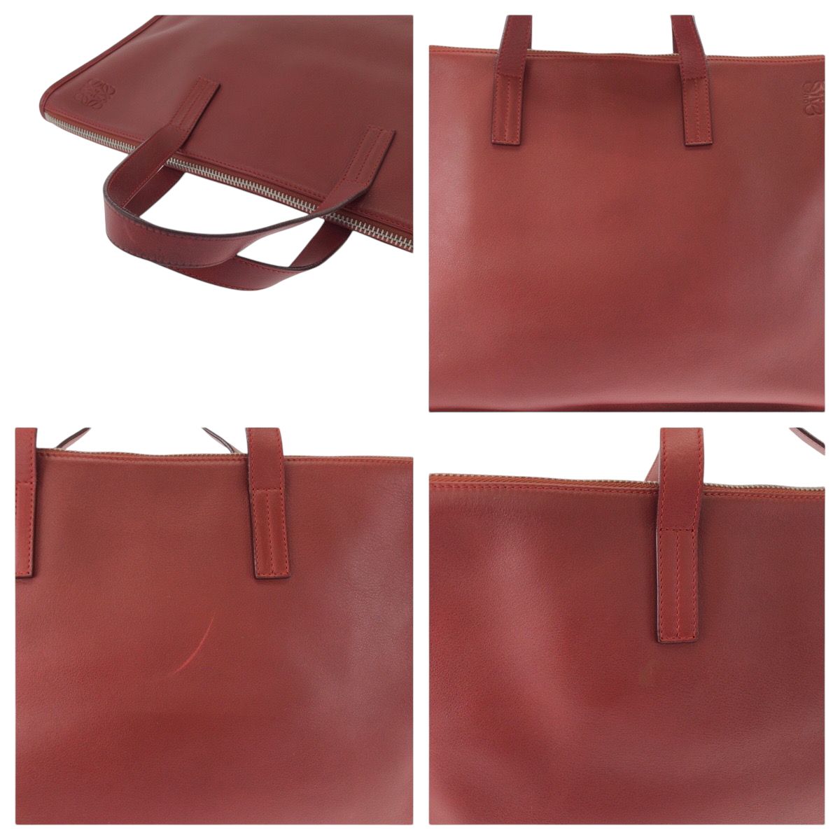 Loewe Anagram New Toledo Red Silver Leather Business Briefcase — view 5