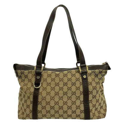 Gucci Shoulder Bag Abbey GG Pattern Beige Brown Leather — view 3