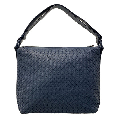 Bottega Veneta Shoulder Bag Intrecciato Navy Leather — view 3