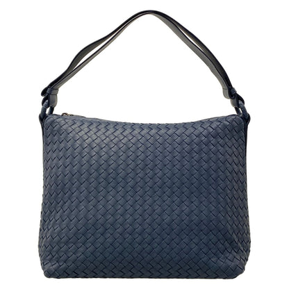 Bottega Veneta Shoulder Bag Intrecciato Navy Leather