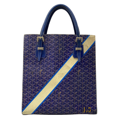 Goyard Tote Komol GM Blue Ivory Multi Markage Initial Leather