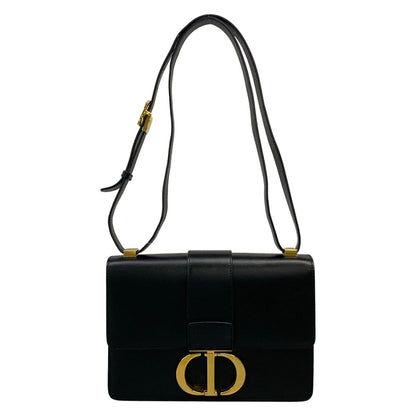 Dior Shoulder Bag 30 Montaigne Flap Black Gold Leather