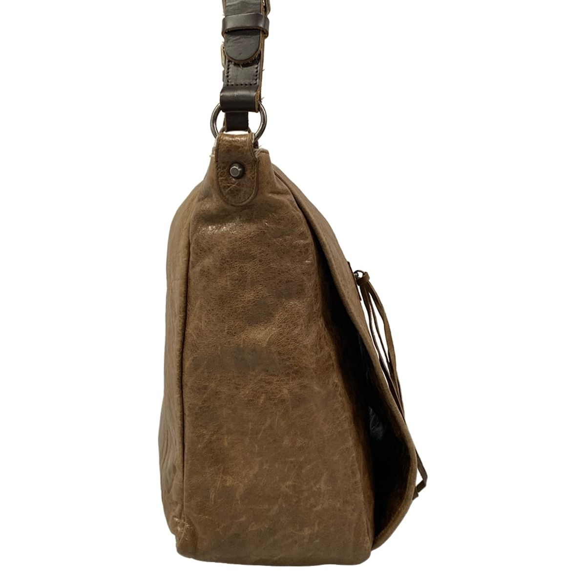 Balenciaga Shoulder Bag the Besace Dark Brown Leather — view 2