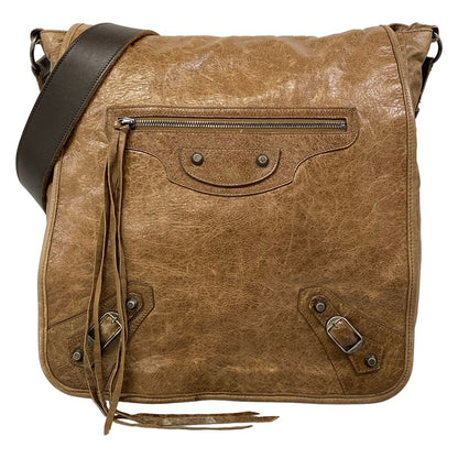 Balenciaga Shoulder Bag the Besace Dark Brown Leather