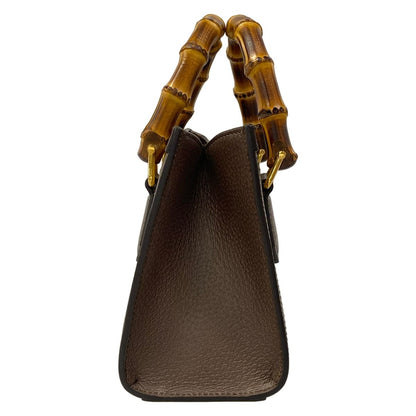 Gucci Handbag Diana Jumbo GG Mini Tote Dark Brown Beige Leather — view 2