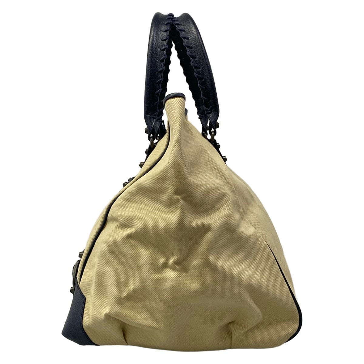 Balenciaga Tote the Sunday Ivory Dark Navy Leather — view 4