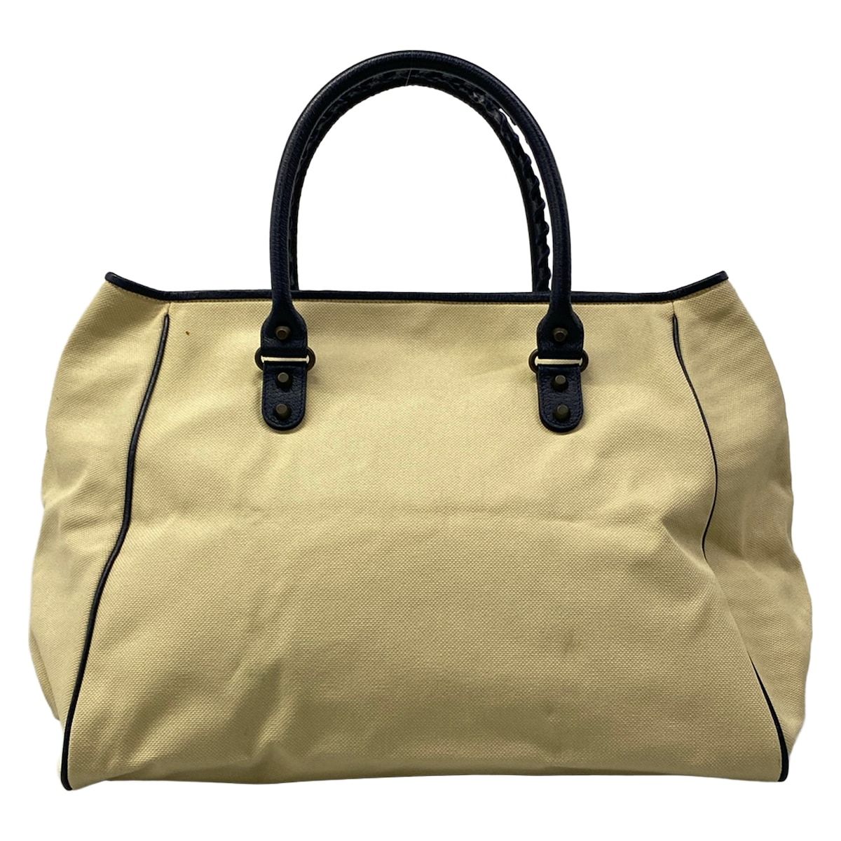 Balenciaga Tote the Sunday Ivory Dark Navy Leather — view 3