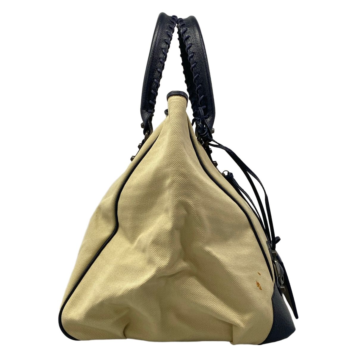 Balenciaga Tote the Sunday Ivory Dark Navy Leather — view 2