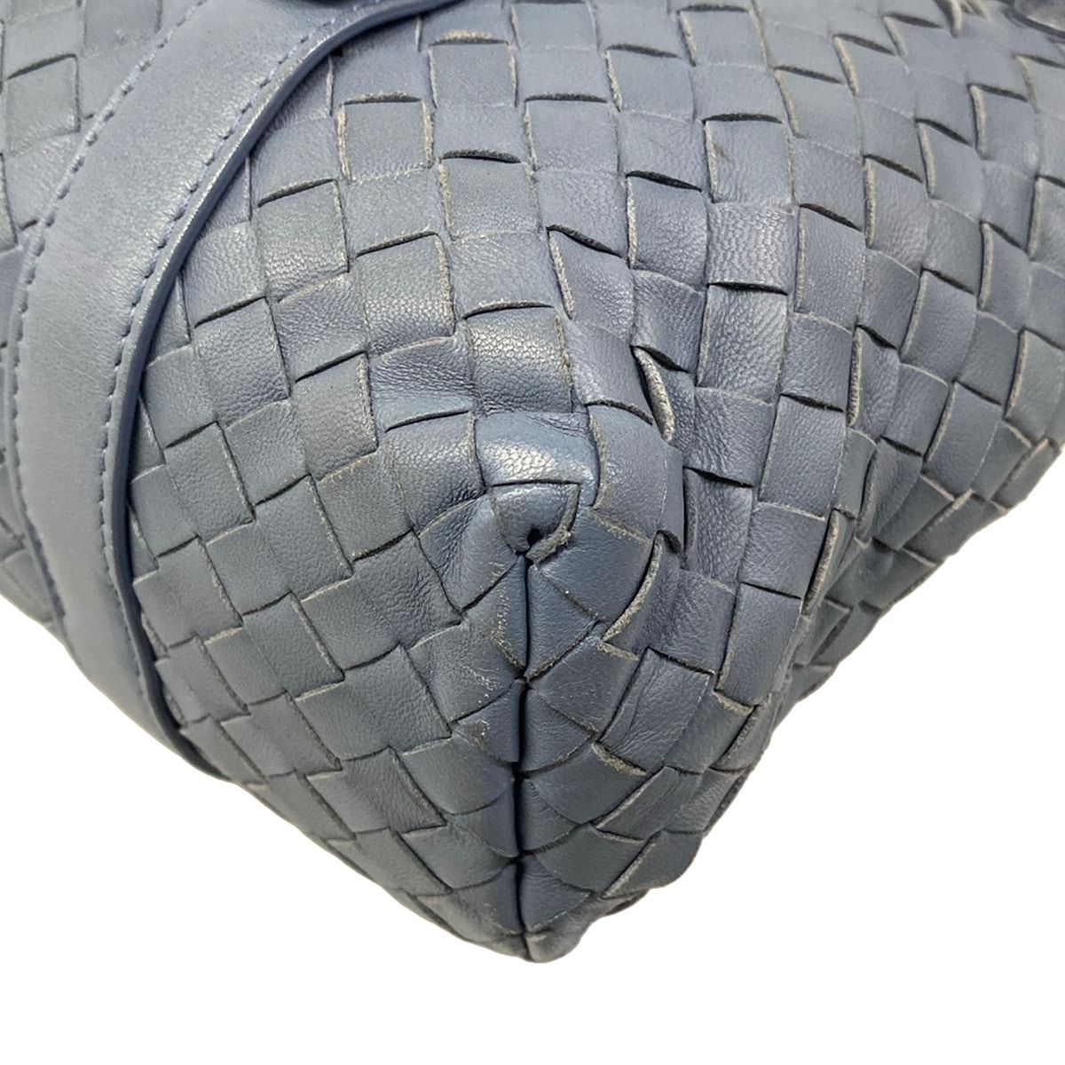 Bottega Veneta Handbag Intrecciato Blue Gray Leather — view 6