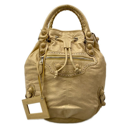 Balenciaga Tote Giant Pom Beige Leather