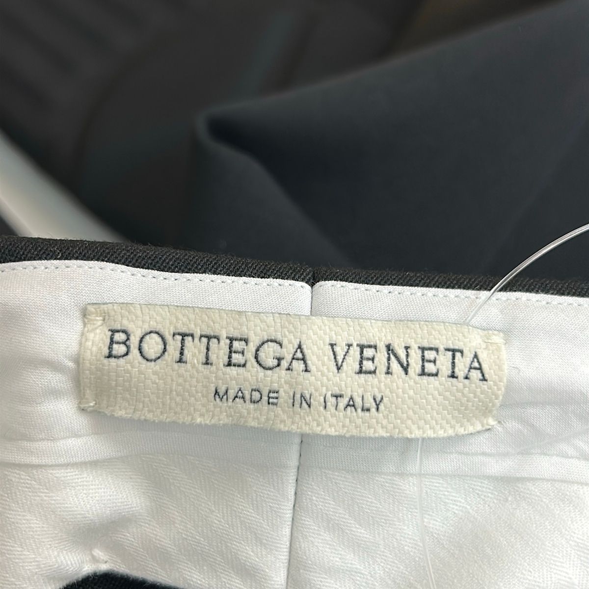 Bottega Veneta Pants 52 L Double Pleated Tapered Black Full Length Elbow Patch — view 3