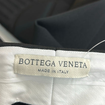Bottega Veneta Pants 52 L Double Pleated Tapered Black Full Length Elbow Patch — view 3