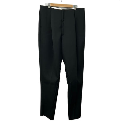 Bottega Veneta Pants 52 L Double Pleated Tapered Black Full Length Elbow Patch