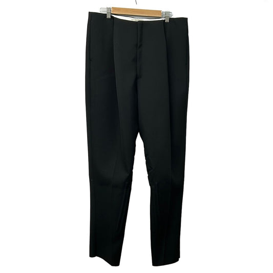 Bottega Veneta Pants 52 L Double Pleated Tapered Black Full Length Elbow Patch