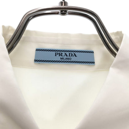 Prada Cotton Blend Stretch Dress Shirt 42 White — view 4