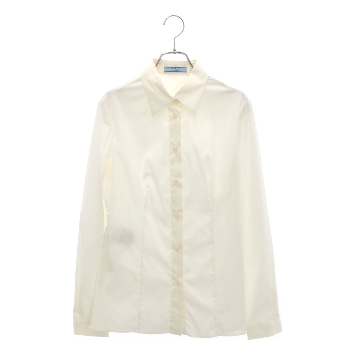 Prada Cotton Blend Stretch Dress Shirt 42 White