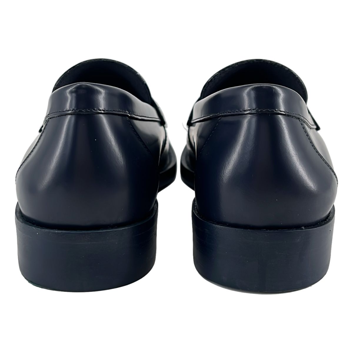 Chanel CC Logo Leather Bicolor Loafers Navy White 37.5 — view 3