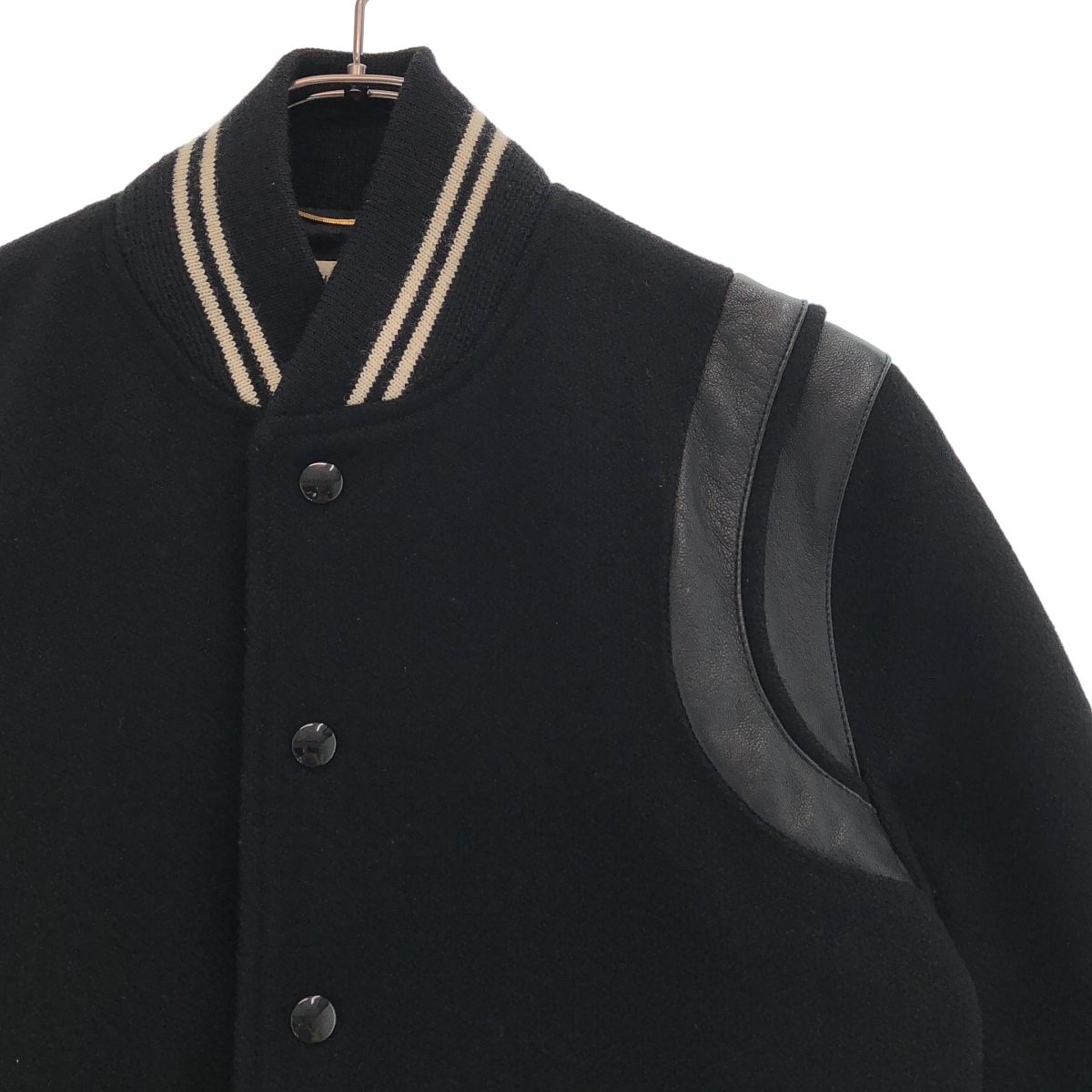 Saint Laurent Paris Wool Teddy Jacket Black — view 2