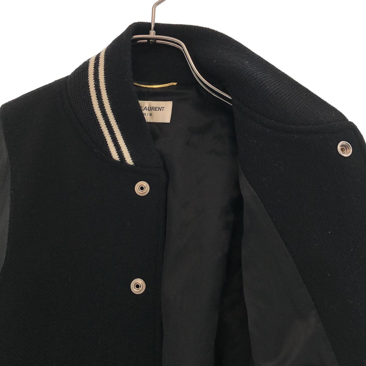 Saint Laurent Paris Wool Teddy Jacket Black — view 4
