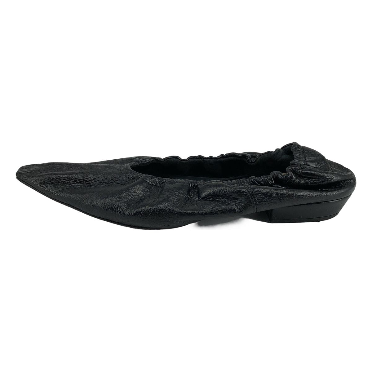 Bottega Veneta Almond Leather Flat Shoes Black 36.5 — view 2