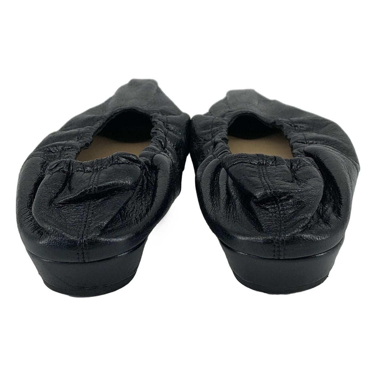 Bottega Veneta Almond Leather Flat Shoes Black 36.5 — view 3