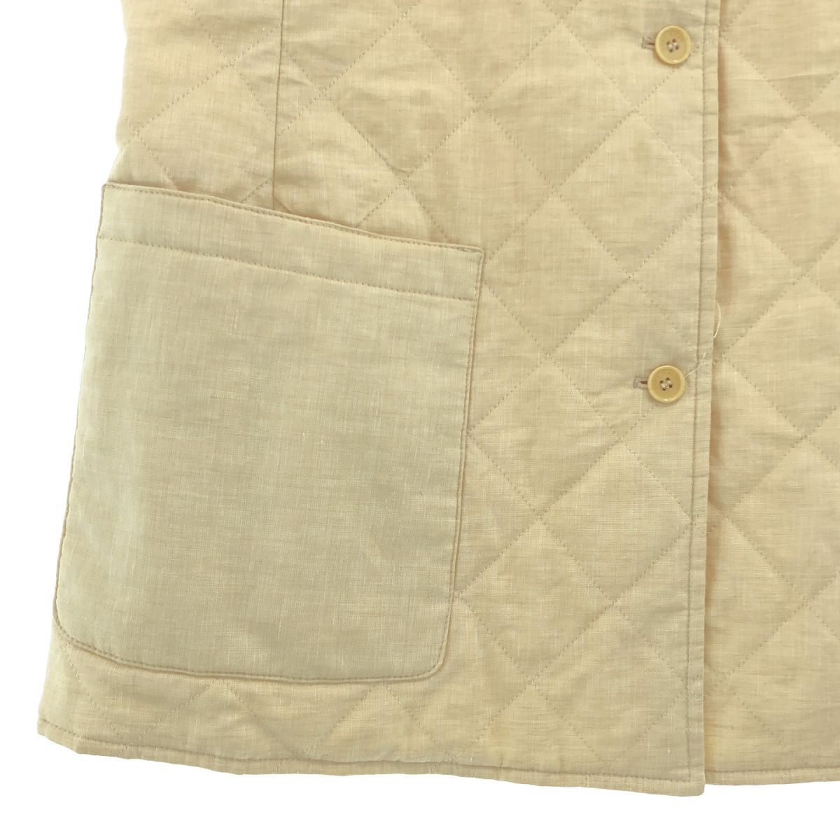 Loro Piana Linen Reversible Quilted Vest 48 Beige White — view 3