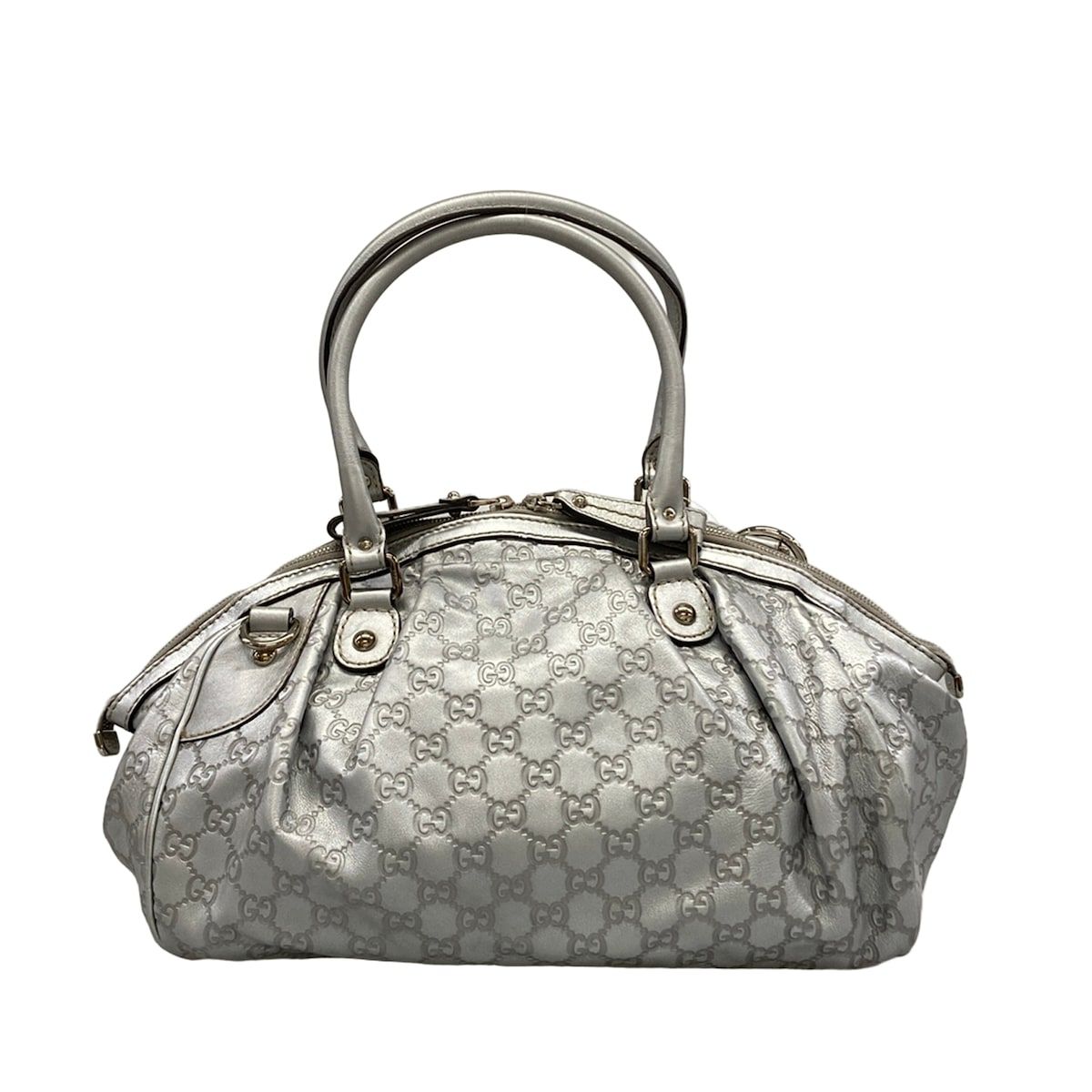 Gucci Handbag Sookie Guccissima Line Silver Leather — view 3
