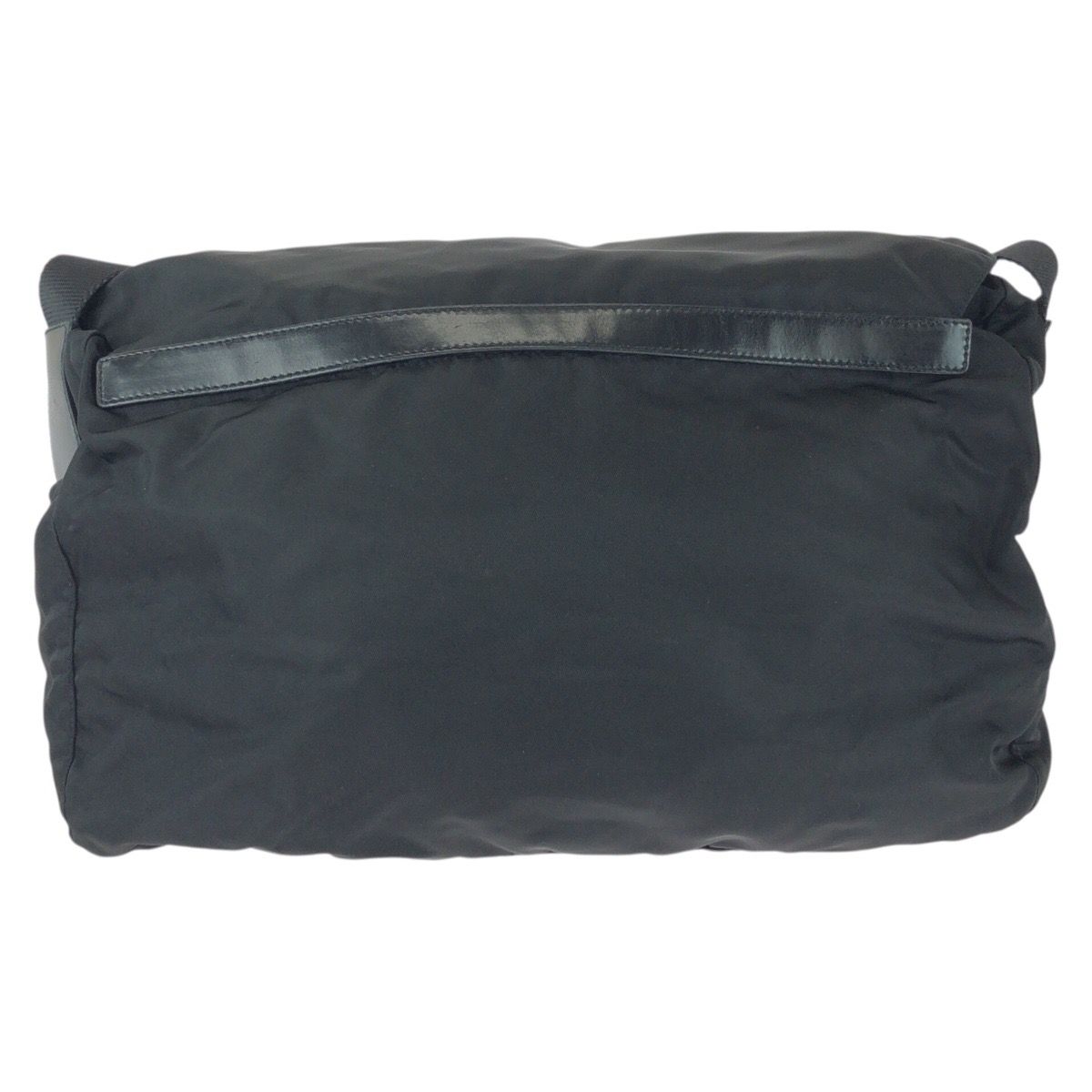 Prada Tessuto Black Silver Nylon Leather Shoulder — view 2
