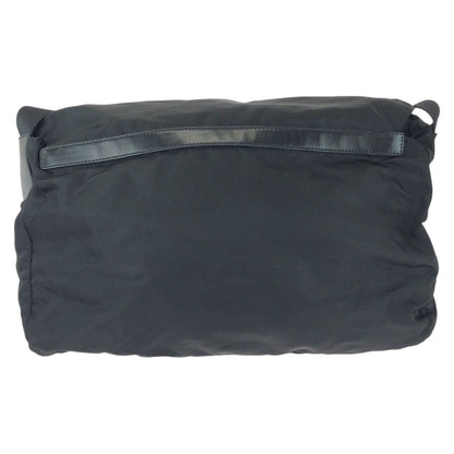 Prada Tessuto Black Silver Nylon Leather Shoulder — view 2