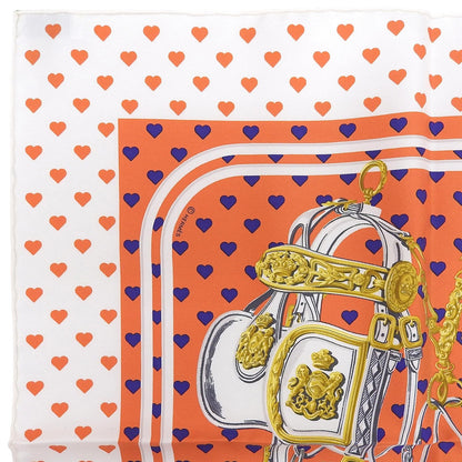 Hermes Carre 45 Brides de Gala Love Ceremonial Bridle Silk 100% Heart Pattern — view 3