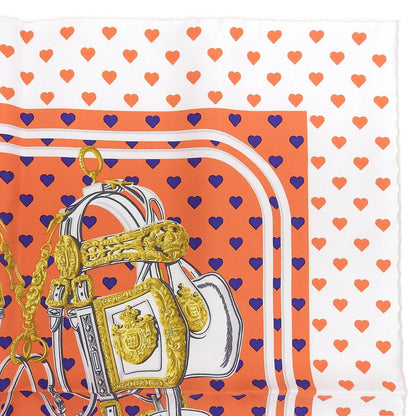 Hermes Carre 45 Brides de Gala Love Ceremonial Bridle Silk 100% Heart Pattern — view 4