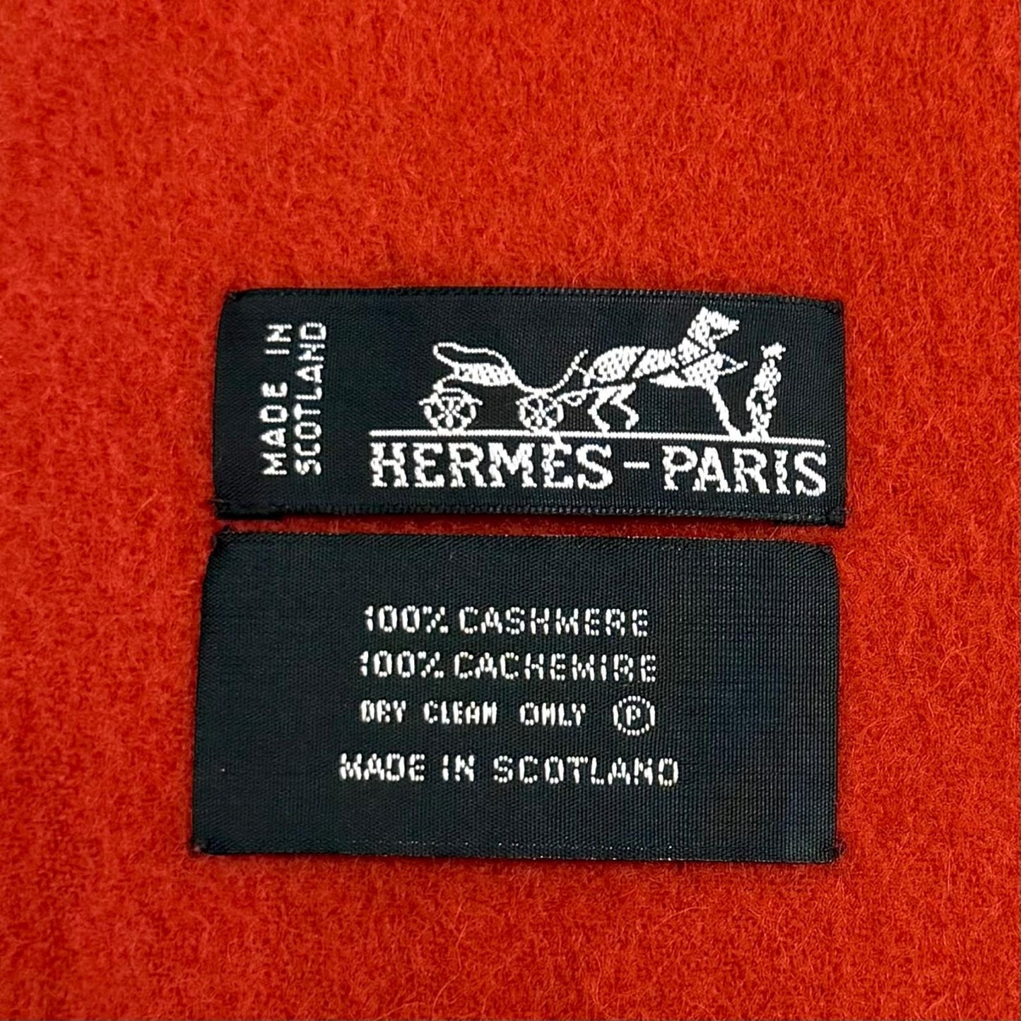 Hermes Cashmere Logo Embroidery with Fringe Large Shawl Scarf — view 9