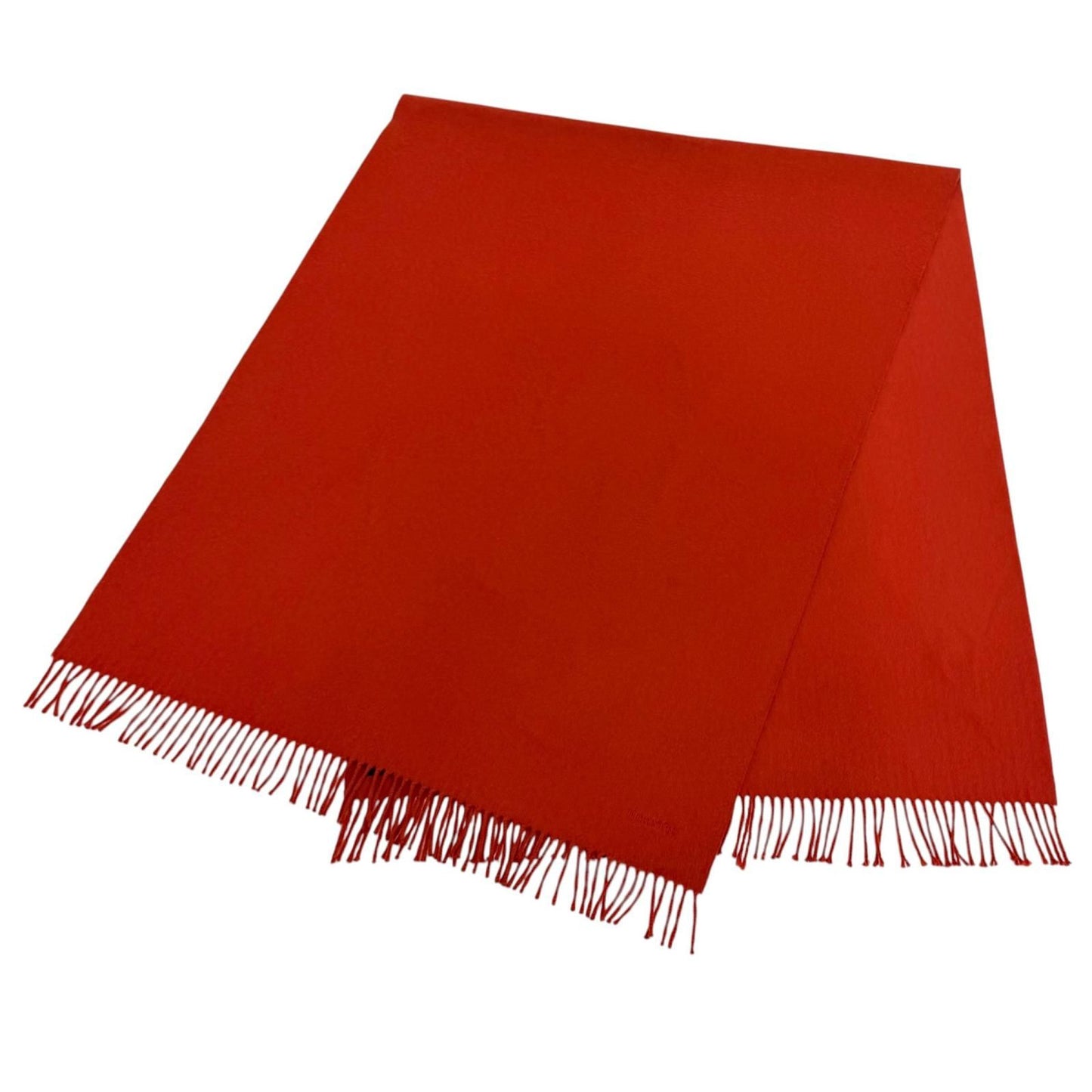Hermes Cashmere Logo Embroidery with Fringe Large Shawl Scarf — view 6