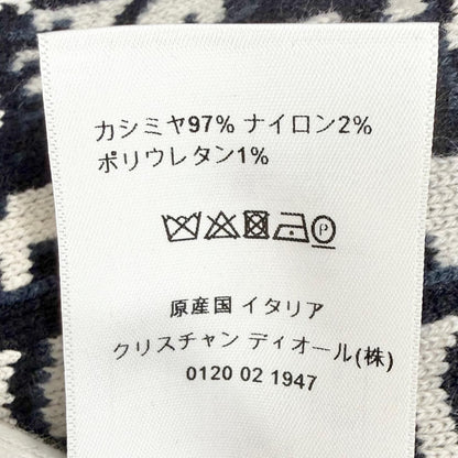 Dior Cashmere 97% Oblique Logo Reversible Long Sleeve Knit Navy 44 Sweater — view 9