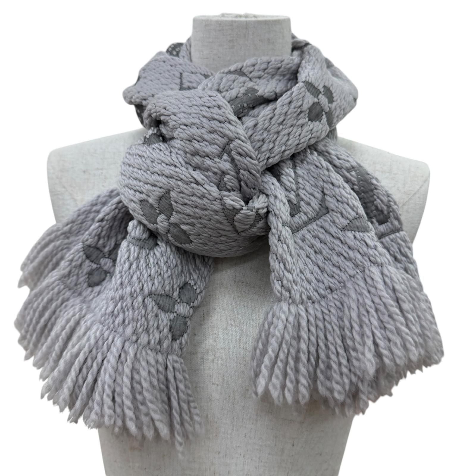 Louis Vuitton Echarpe Logo Mania Wool Silk Gripe Loulou Monogram Scarf — view 2