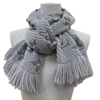 Louis Vuitton Echarpe Logo Mania Wool Silk Gripe Loulou Monogram Scarf — view 2