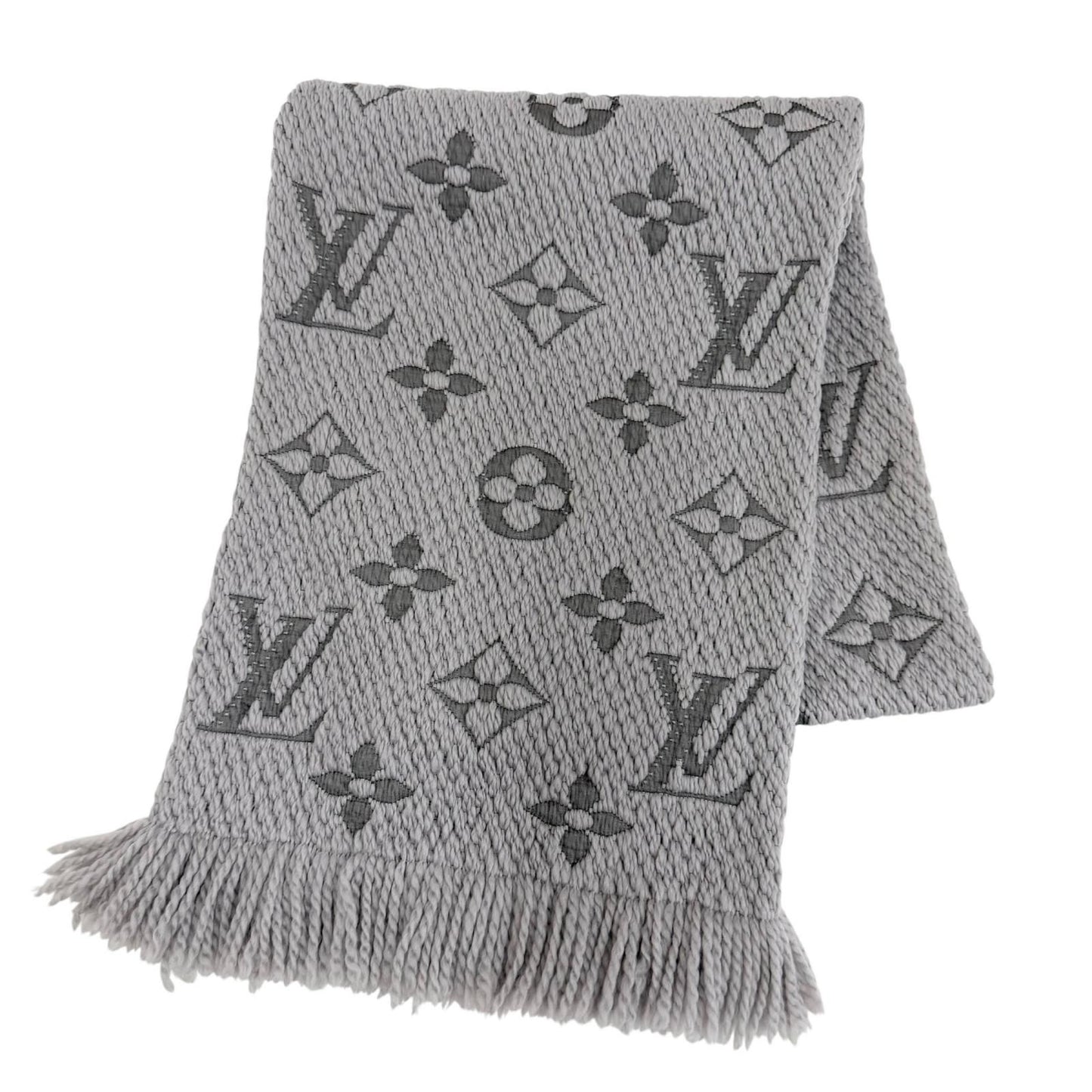 Louis Vuitton Echarpe Logo Mania Wool Silk Gripe Loulou Monogram Scarf