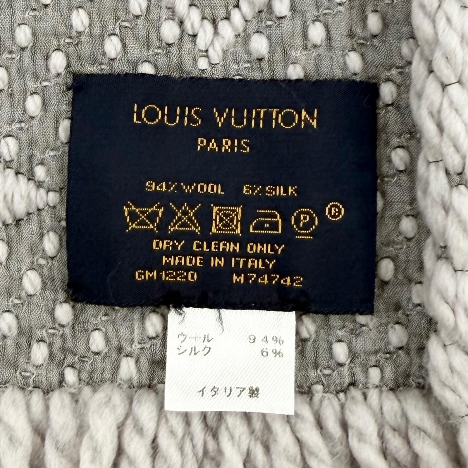 Louis Vuitton Echarpe Logo Mania Wool Silk Gripe Loulou Monogram Scarf — view 6